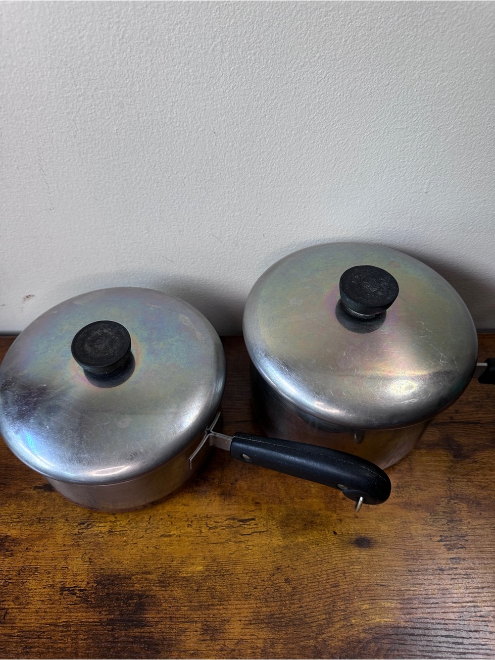 Pre-1968 Vintage Revere Ware Copper Bottom Saucepan Pot Set with Lids - 2 Pack - Picture 3 of 6